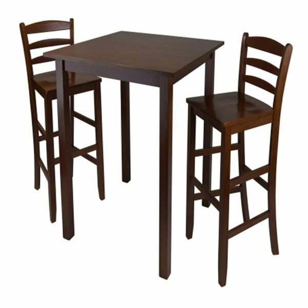Doba-Bnt Parkland 3pc High Table with 29 in. Ladder Back Stool - Antique Walnut SA143176
